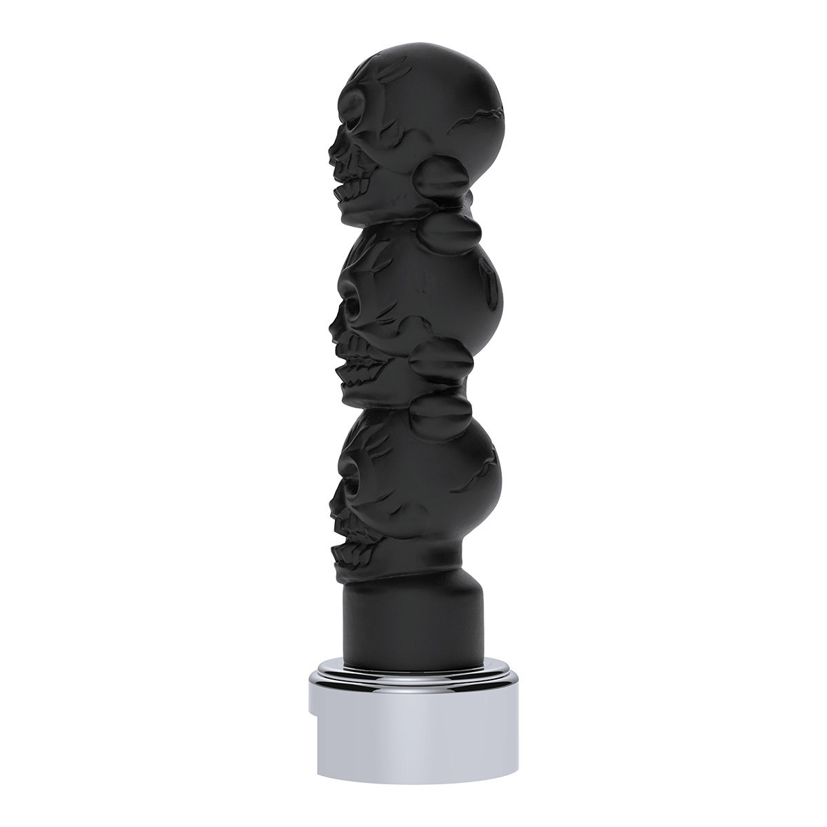 Thread-On 3-Skull Gearshift Knob With Adapter For Eaton-Fuller 13/15/18 Speed Shifter-Matte Black