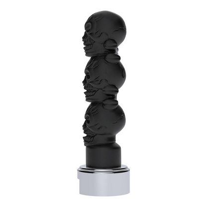 Thread-On 3-Skull Gearshift Knob With Adapter For Eaton-Fuller 13/15/18 Speed Shifter-Matte Black