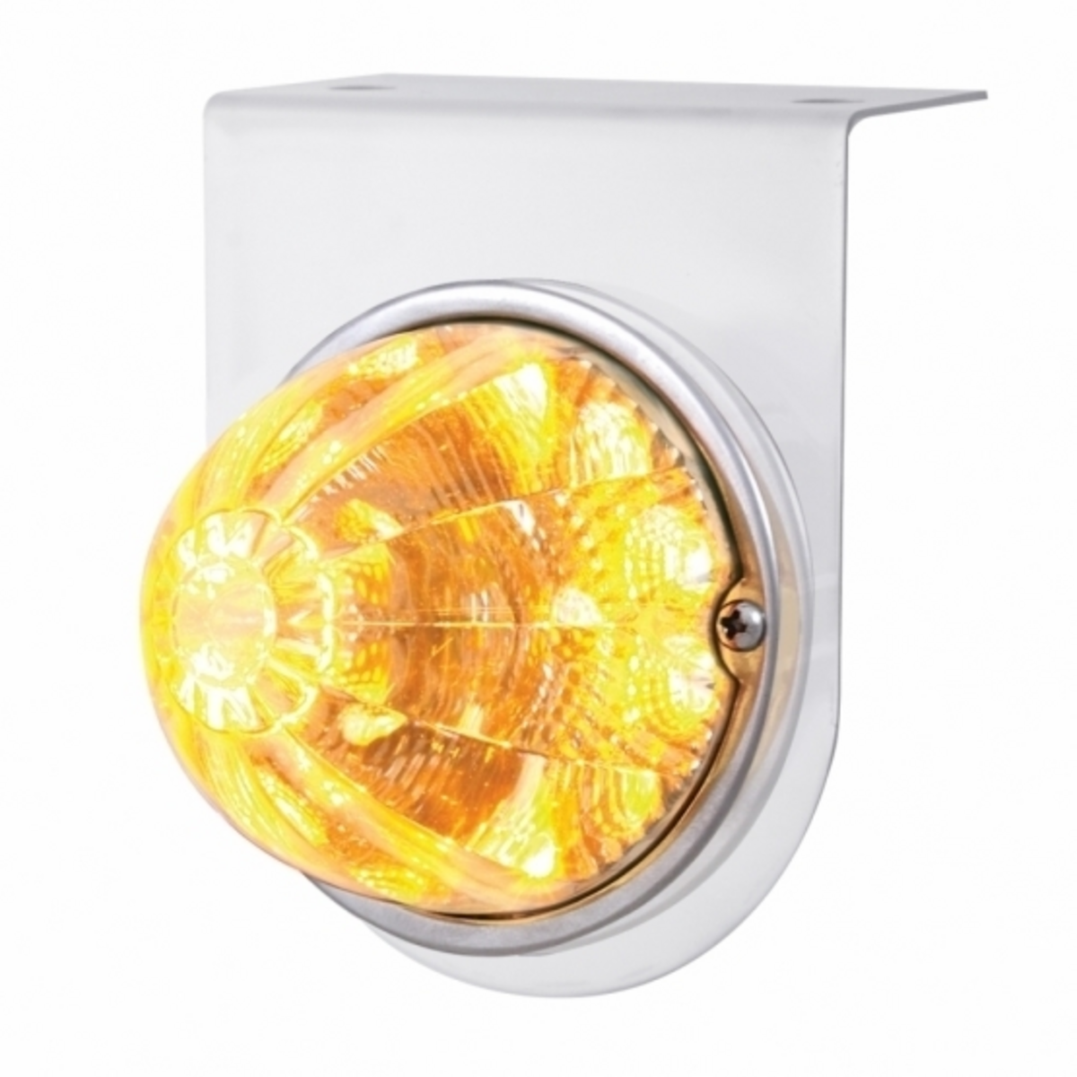 Stainless Light Bracket With 17 LED Watermelon Reflector Light - Amber LED/Clear Lens