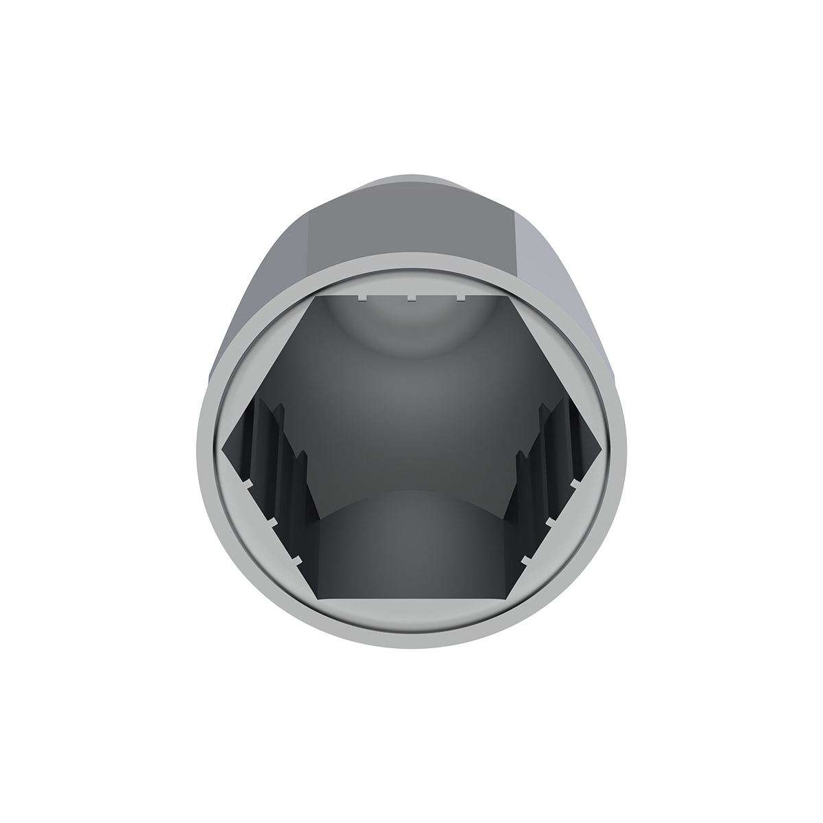 1-1/2" X 2-3/4" Chrome Plastic Bullet Nut Covers - Push-On (Color Box of 20)