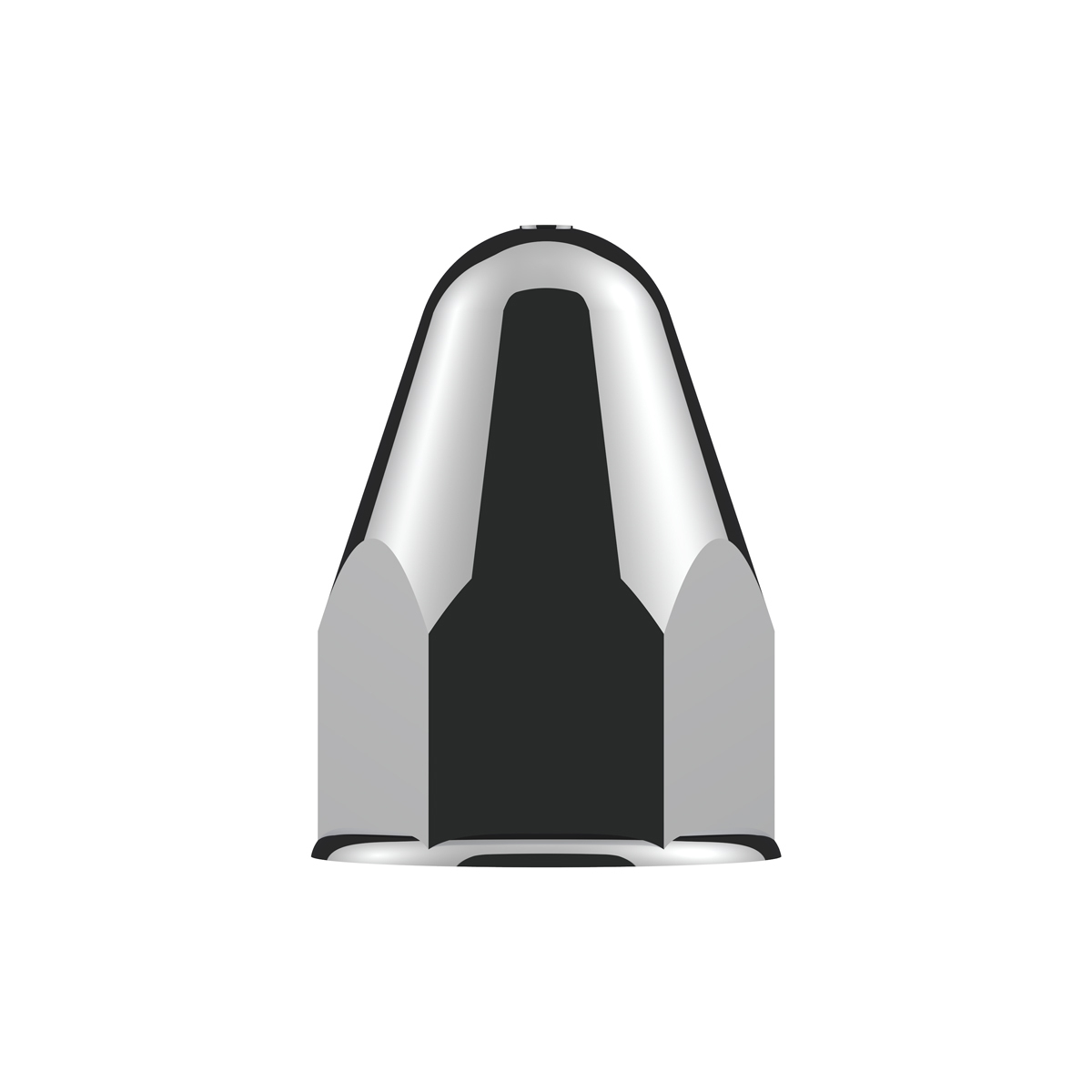 1-1/2" X 2-3/4" Chrome Plastic Bullet Nut Covers - Push-On (Color Box of 20)