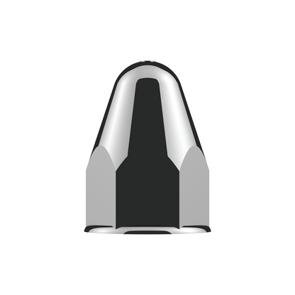 1-1/2" X 2-3/4" Chrome Plastic Bullet Nut Covers - Push-On (Color Box of 20)