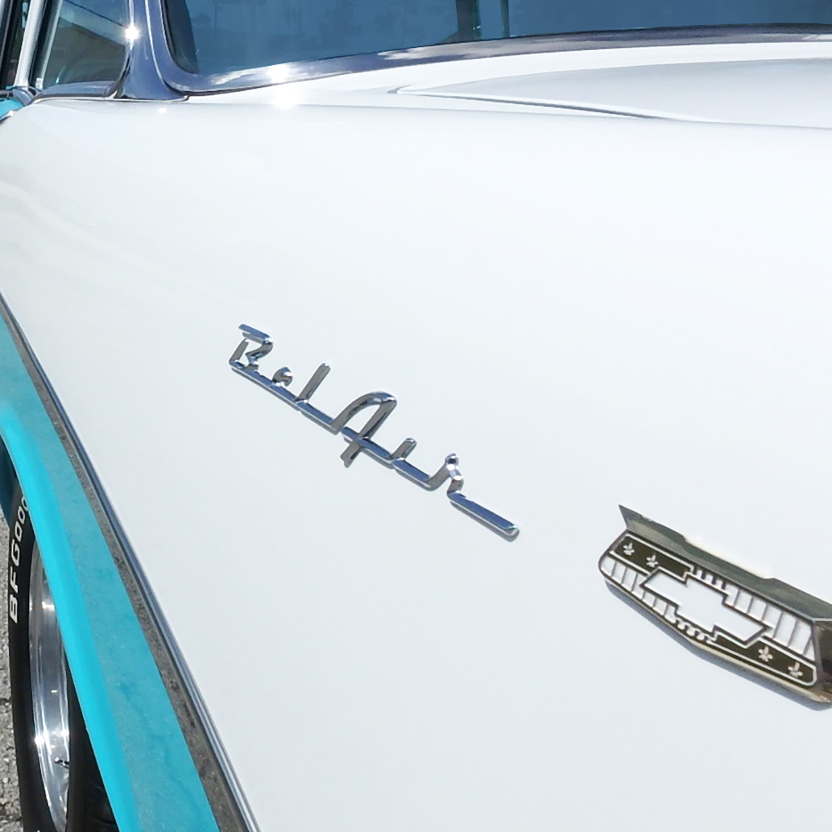 Chrome "Bel-Air" Script Emblem For 1955-56 Chevy Bel-Air