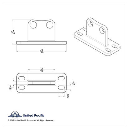 Stainless Straight Exhaust Bracket For Peterbilt 359/379
