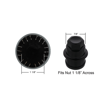 Chrome Spike Hubcap Nut Cover For 1999-2018 Chevy & GMC Full Size Truck - Push-on (Bulk)