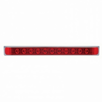 17-5/16" Stainless Light Bracket With 11 LED 17" Light Bar - Red LED/Red Lens