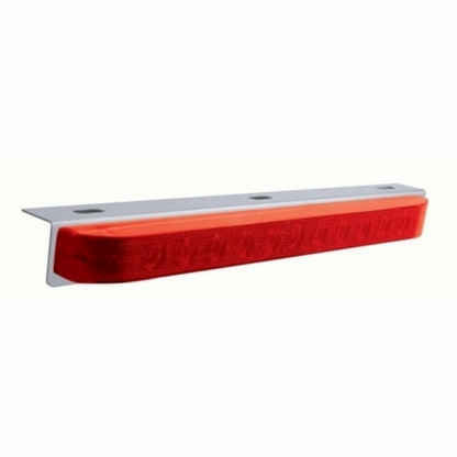 17-5/16" Stainless Light Bracket With 11 LED 17" Light Bar - Red LED/Red Lens