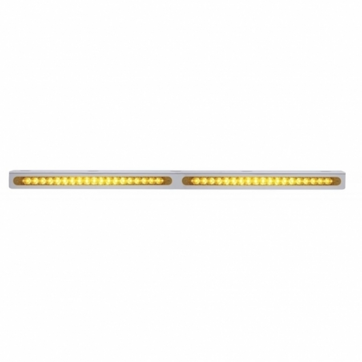 25-5/16" Stainless Light Bracket With 2X 19 LED 12" Light Bars - Amber LED/Amber Lens
