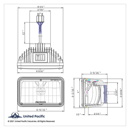 ULTRALIT - High Power LED 4" X 6" Headlight - High Beam