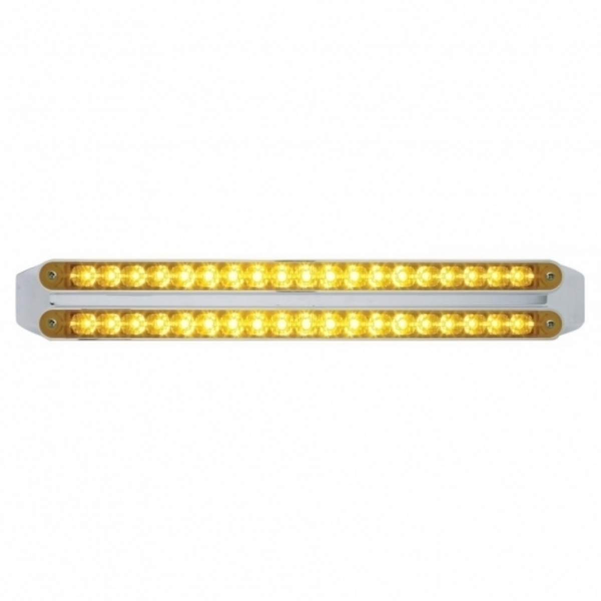 Dual 19 LED 12" Reflector Turn Signal Light Bars - Amber LED/Amber Lens