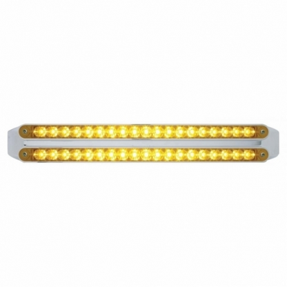 Dual 19 LED 12" Reflector Turn Signal Light Bars - Amber LED/Amber Lens