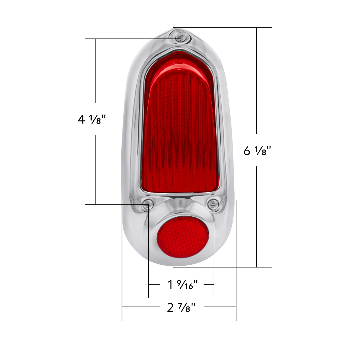 Tail Light Assembly With Stainless Steel Housing For 1949-50 Chevy Passenger Car - R/H