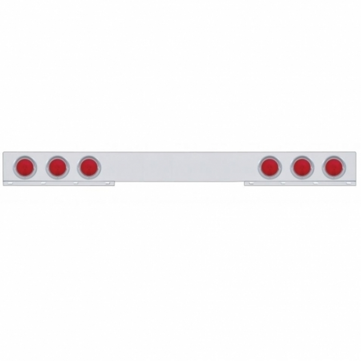 Stainless 1 Piece Rear Light Bar With Six 4" Lights & Visors