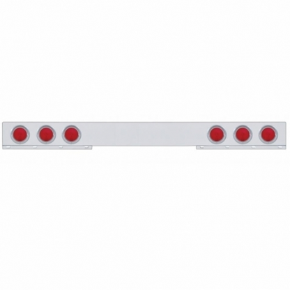 Stainless 1 Piece Rear Light Bar With Six 4" Lights & Visors