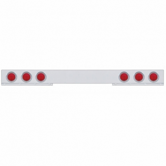 Stainless 1 Piece Rear Light Bar With Six 4" Lights & Visors