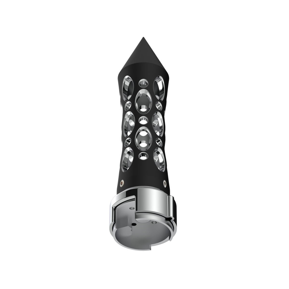 Thread-On Daytona Spike Gearshift Knob With 13/15/18 Speed Adapter - Black/Vertical