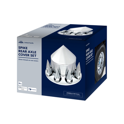 Spike Rear Axle Cover With 33mm Spike Thread-On Nut Covers - Chrome