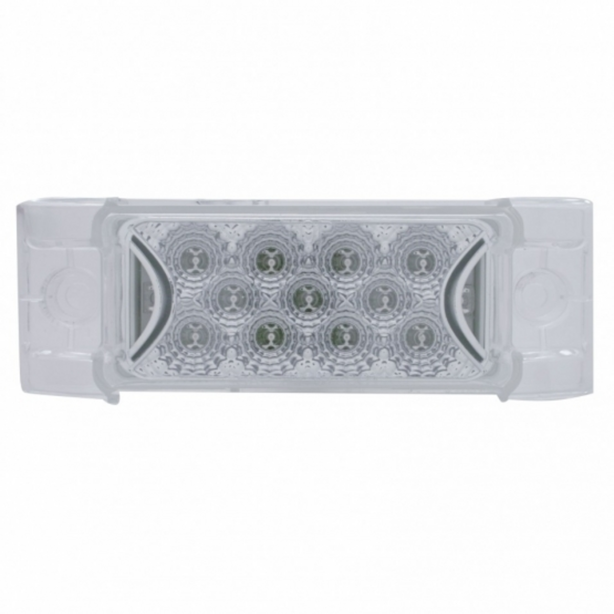 13 LED Reflector Rectangular Light (Clearance/Marker) - Red LED/Clear Lens