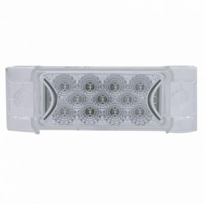 13 LED Reflector Rectangular Light (Clearance/Marker) - Red LED/Clear Lens