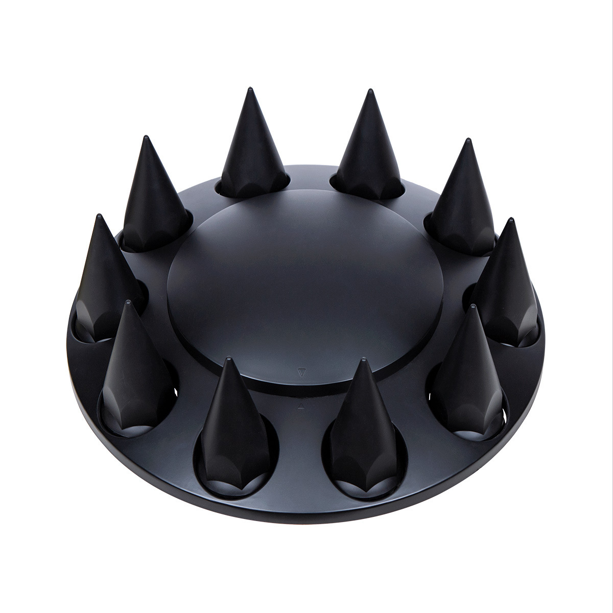 Dome Front Axle Cover With 33mm Spike Thread-On Nut Covers - Matte Black