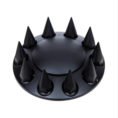 Dome Front Axle Cover With 33mm Spike Thread-On Nut Covers - Matte Black