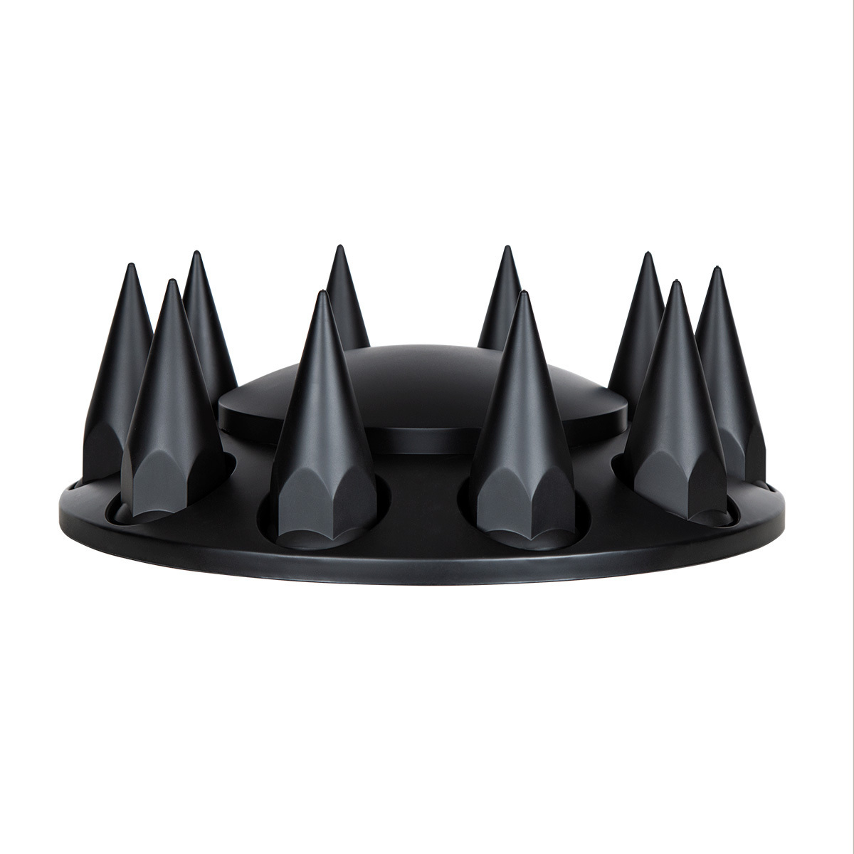 Dome Front Axle Cover With 33mm Spike Thread-On Nut Covers - Matte Black