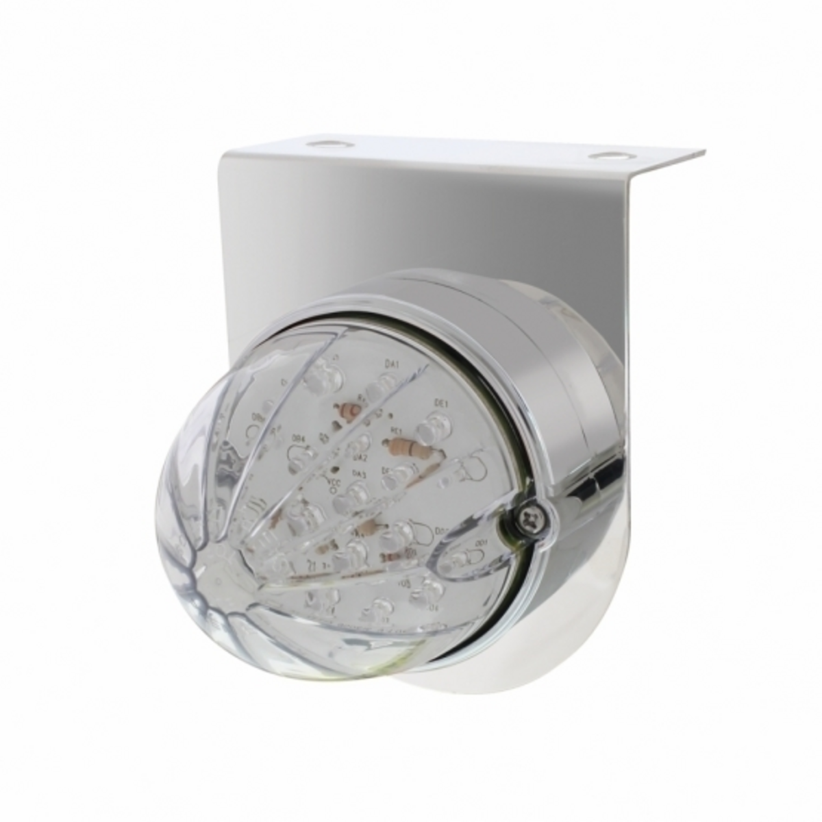 Stainless Light Bracket With 19 LED Bullet Style Grakon 1000 Light - Amber LED/Clear Lens