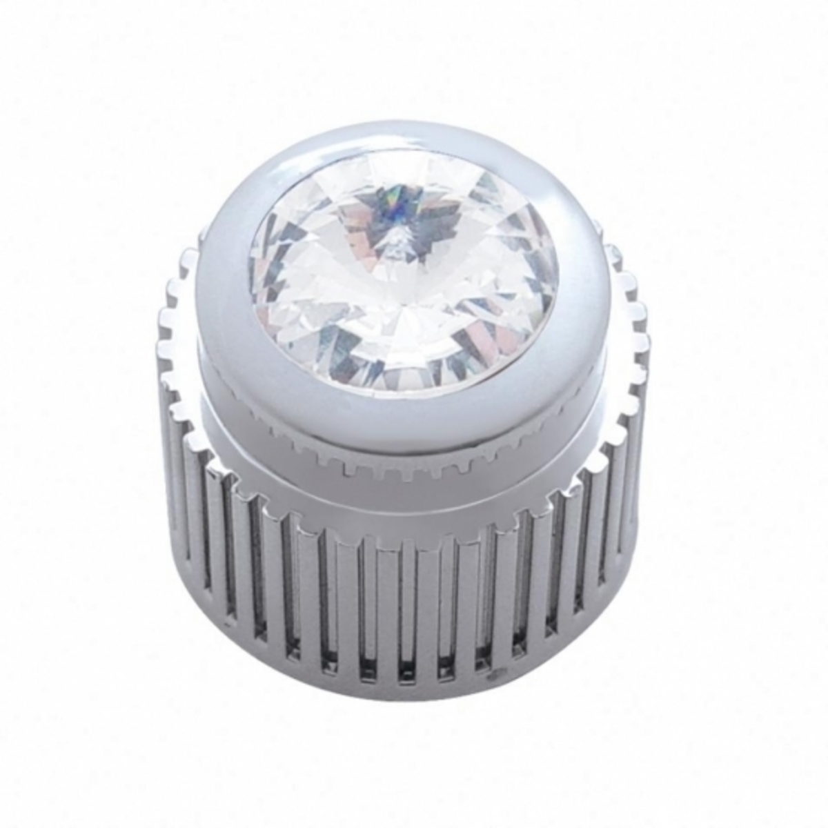 Chrome Plastic Control Knob With Clear Crystal