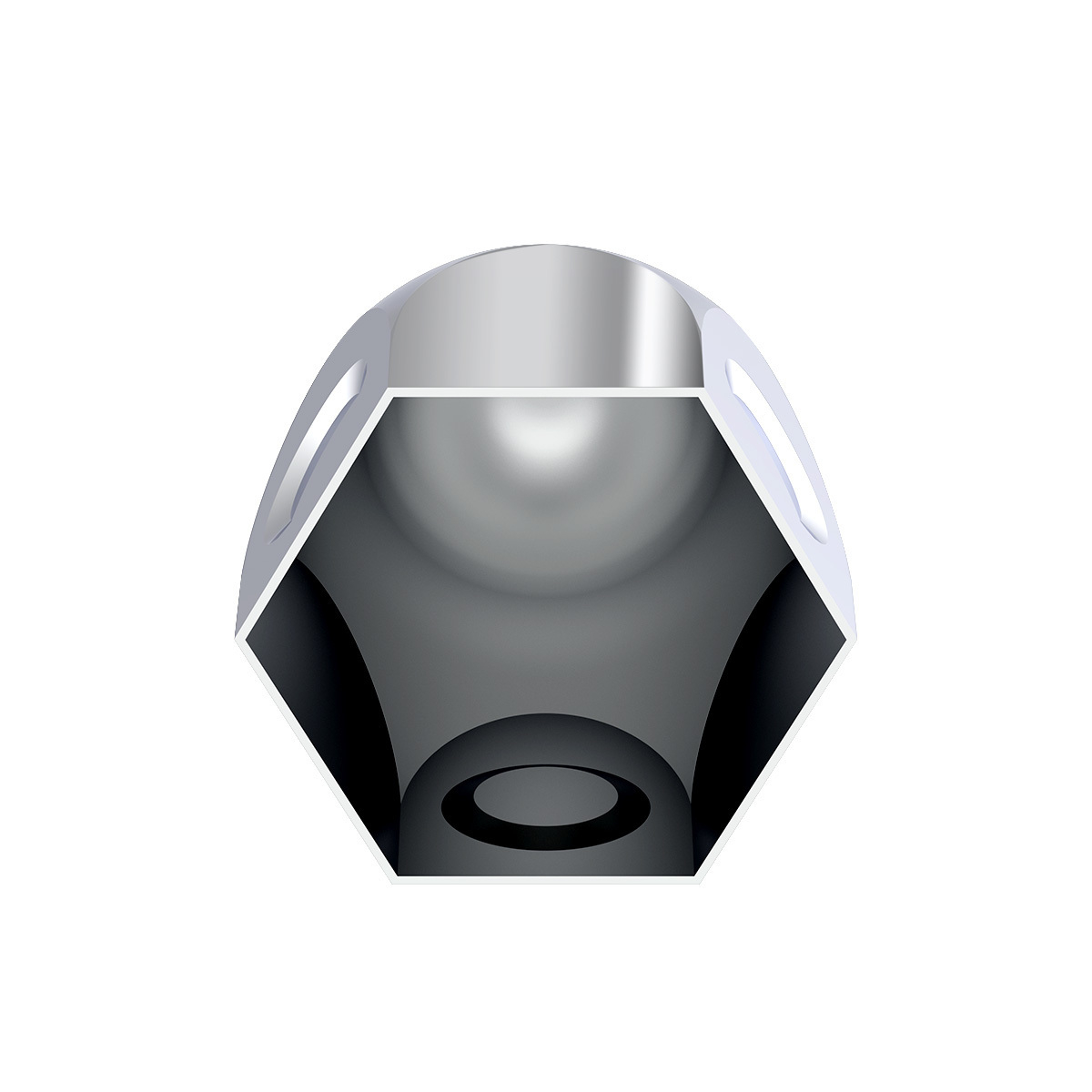 1-1/2" x 2" Chrome Steel Bullet Nut Covers (10-Pack)