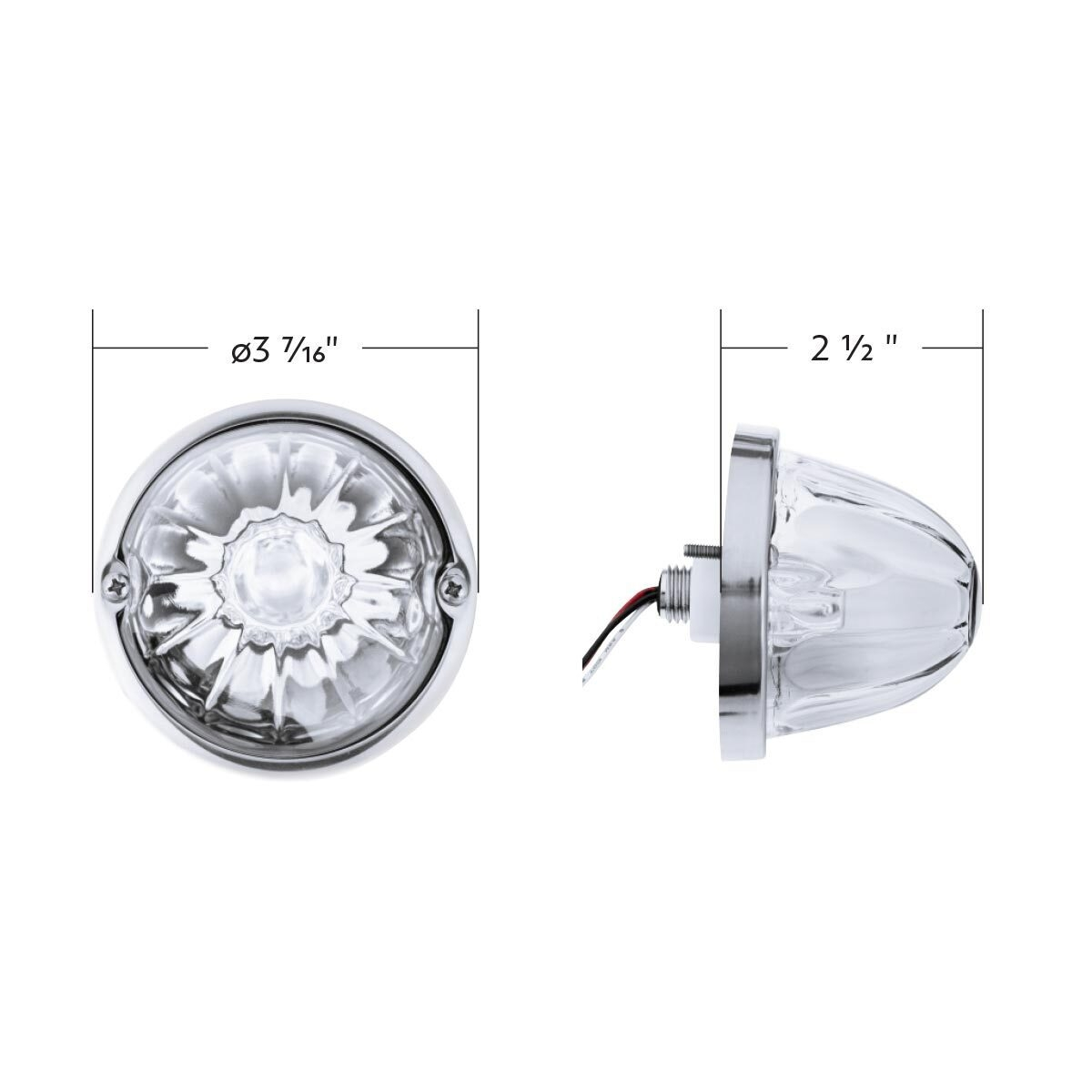 Glass Watermelon Light Kit With 2 LED Light-White LED/Clear Lens