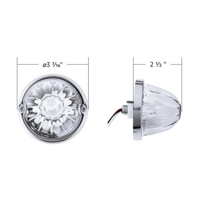 Glass Watermelon Light Kit With 2 LED Light-White LED/Clear Lens
