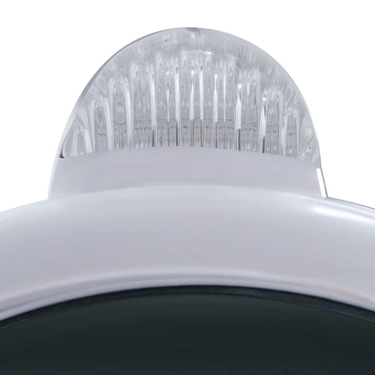 Chrome Guide 682-C Headlight H4 With White LED & Dual Mode LED Signal - Clear Lens