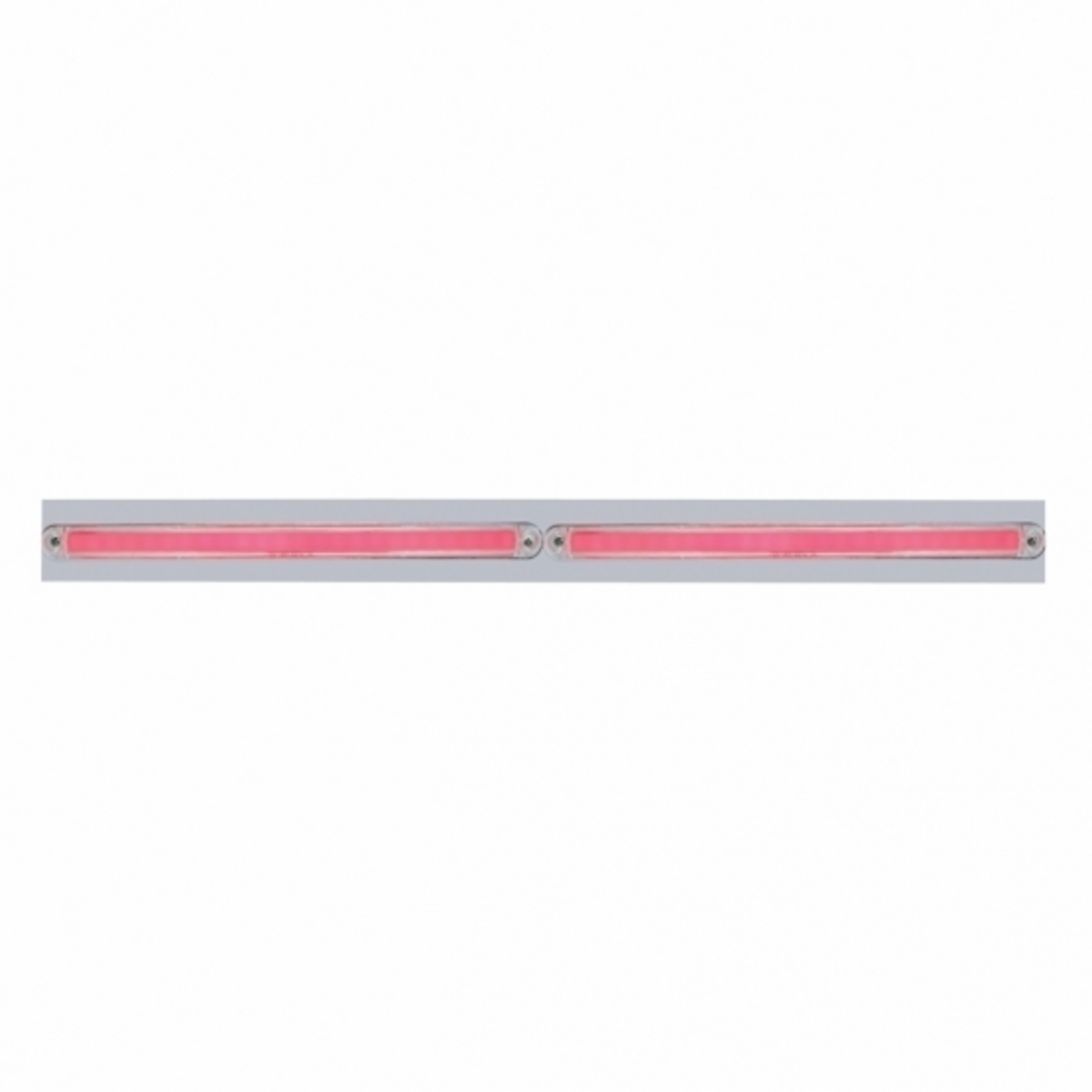 Chrome Top Mud Flap Plate With Two 24 LED 12" GloLight Bars - Red LED/Clear Lens (Each)