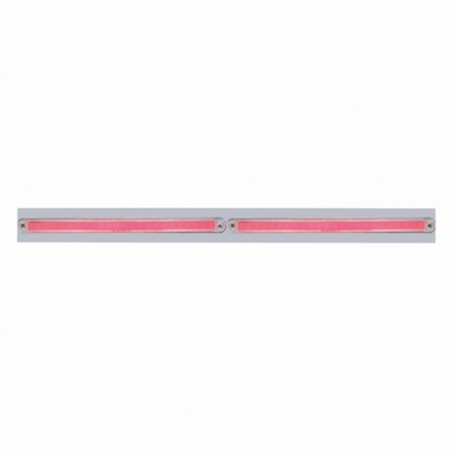 Chrome Top Mud Flap Plate With Two 24 LED 12" GloLight Bars - Red LED/Clear Lens (Each)
