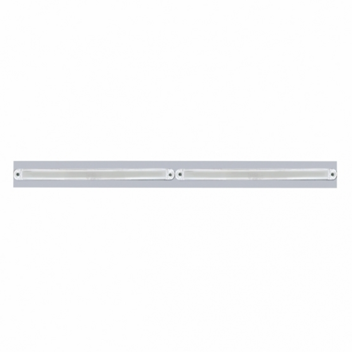 Chrome Top Mud Flap Plate With Two 24 LED 12" GloLight Bars - Red LED/Clear Lens (Each)