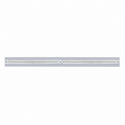Chrome Top Mud Flap Plate With Two 24 LED 12" GloLight Bars - Red LED/Clear Lens (Each)