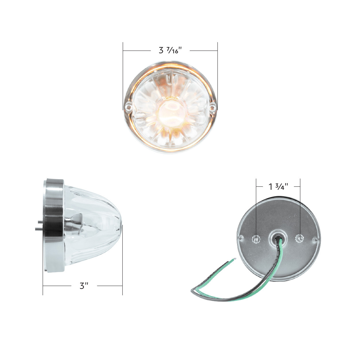 Glass Watermelon Flush Mount Kit -Clear