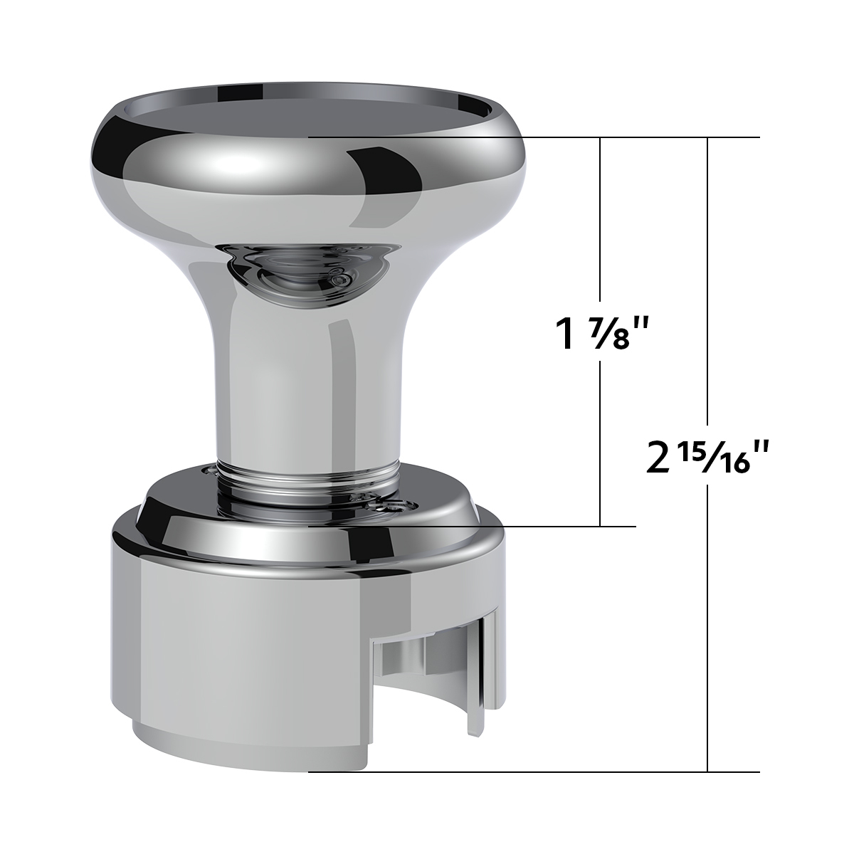 Thread-On Gearshift Knob & Adapter For Eaton Fuller Style 13/15/18 Shifter - Chrome