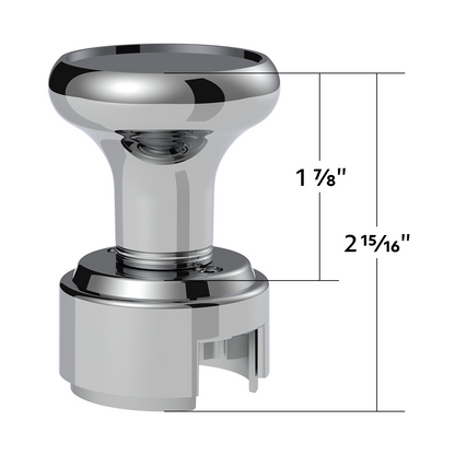 Thread-On Gearshift Knob & Adapter For Eaton Fuller Style 13/15/18 Shifter - Chrome