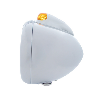 Stainless Steel Guide 682-C Headlight 6014 & Dual Mode LED Signal - Amber Lens