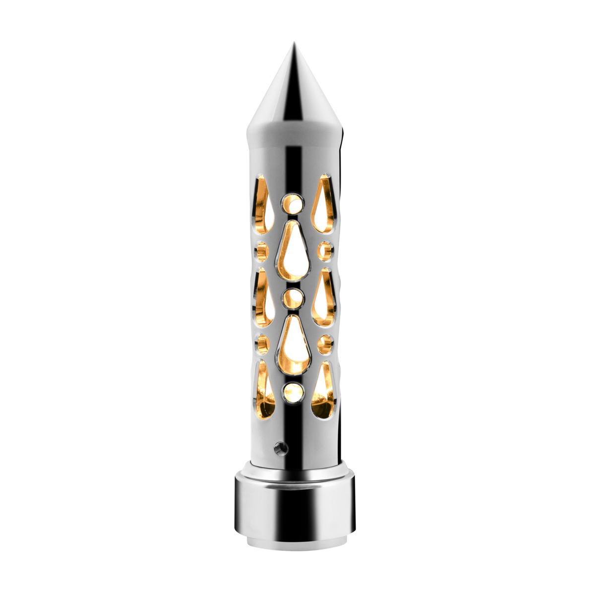 Brooklyn Spike Gearshift Knob With LED 9/10 Speed Adapter - Chrome/Amber LED