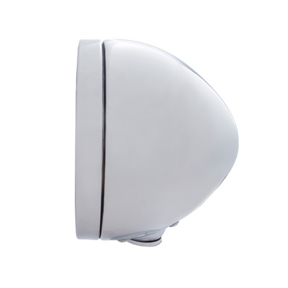 Chrome Classic Headlight H4 With 34 White LED & Dual Mode LED Signal - Clear Lens