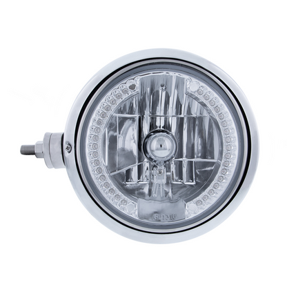 Chrome Guide 682-C Style Headlight Assembly W/Crystal Lens & 34 LEDs Position Light - L/H (Horizontal Mount)
