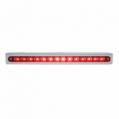 Stainless Light Bracket With 14 LED 12" Sequential Light Bar (Right to Left) - Red LED/Red Lens