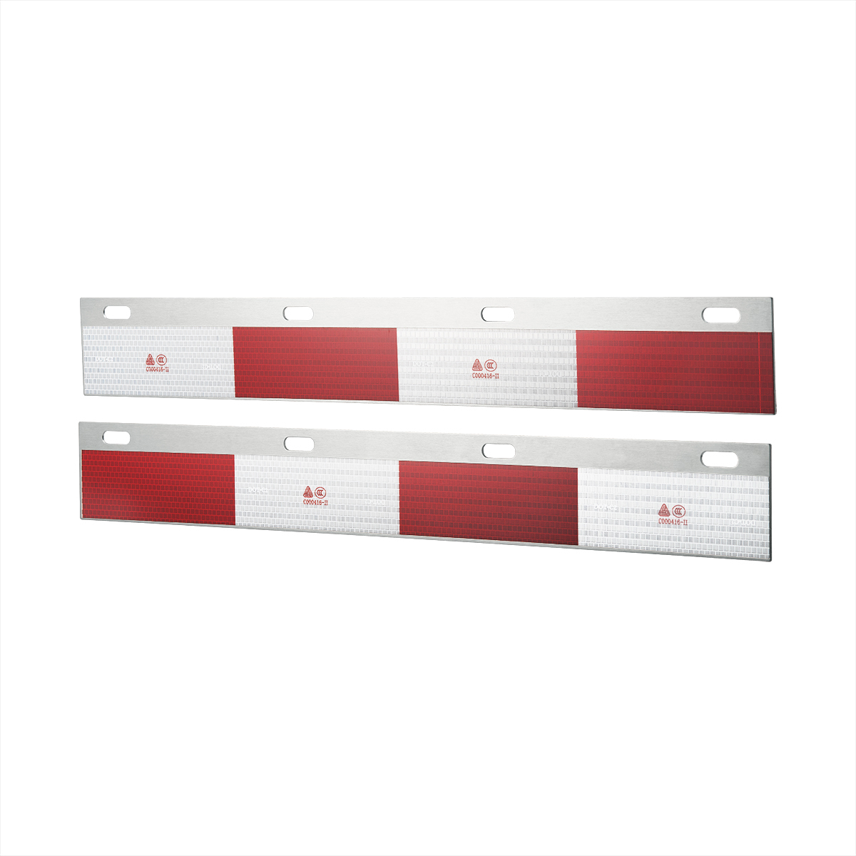 Aluminum Straight Conspicuity Reflector Top Flap Plates (2-Pack)