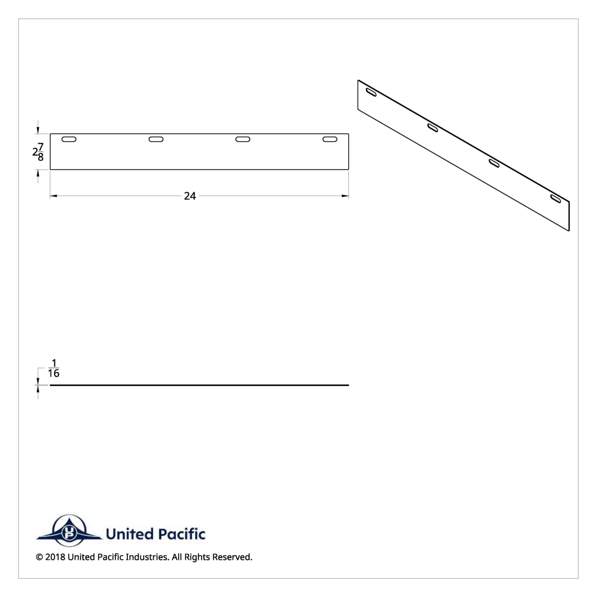 Aluminum Straight Conspicuity Reflector Top Flap Plates (2-Pack)