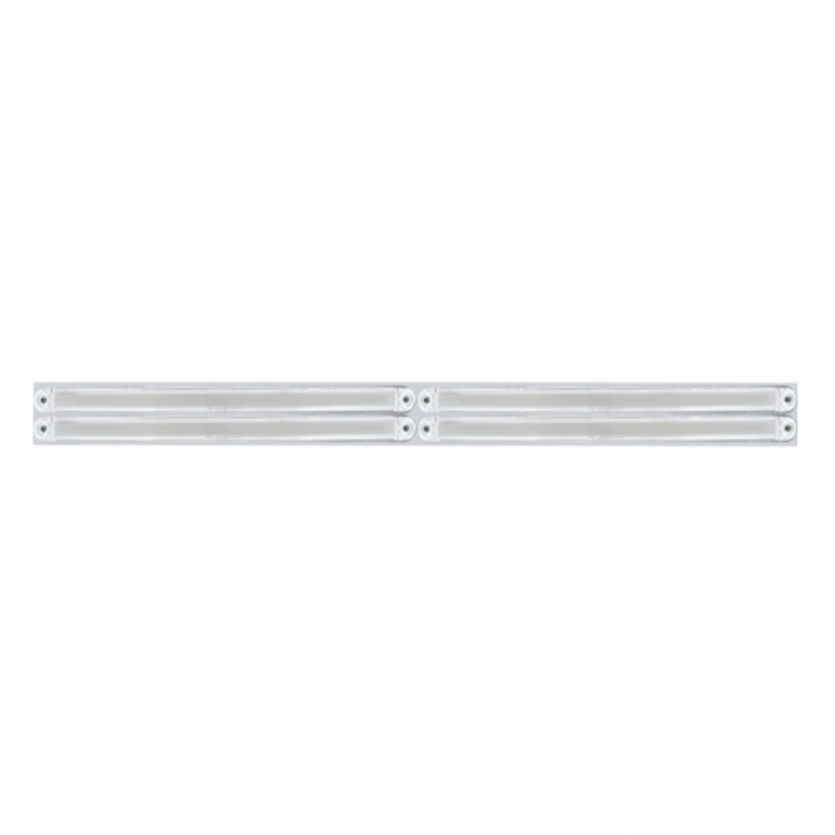 Chrome Top Mud Flap Plate With Four 24 LED 12" GloLight Bars - Red LED/Clear Lens (Each)