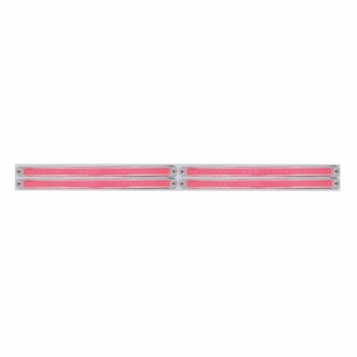 Chrome Top Mud Flap Plate With Four 24 LED 12" GloLight Bars - Red LED/Clear Lens (Each)