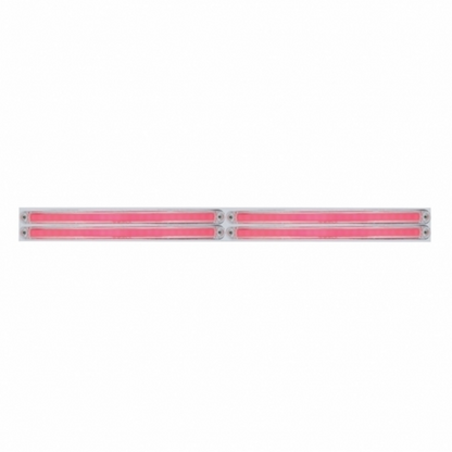 Chrome Top Mud Flap Plate With Four 24 LED 12" GloLight Bars - Red LED/Clear Lens (Each)