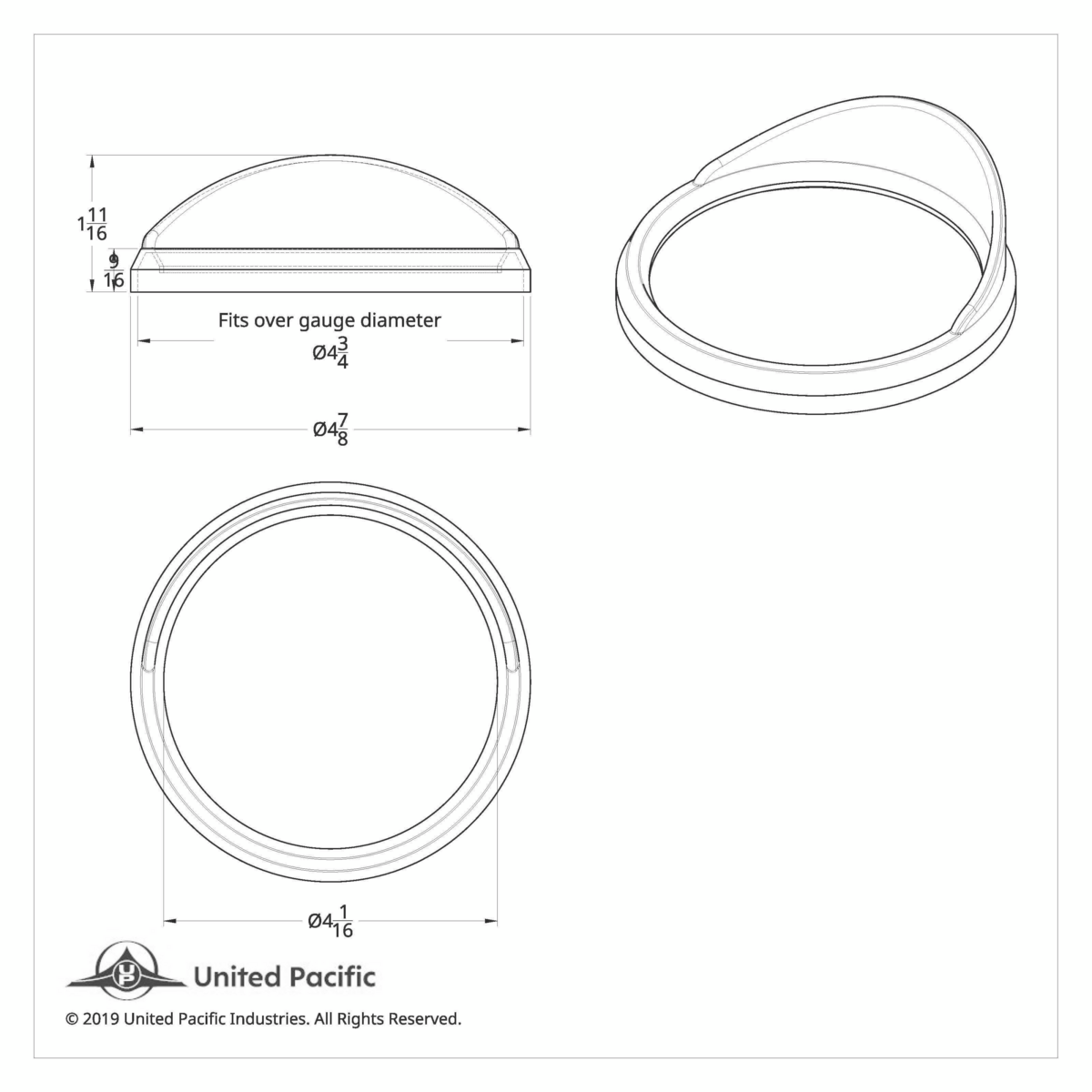 Speed/Tachometer Gauge Cover With Visor For 1997-2010 Freightliner Century